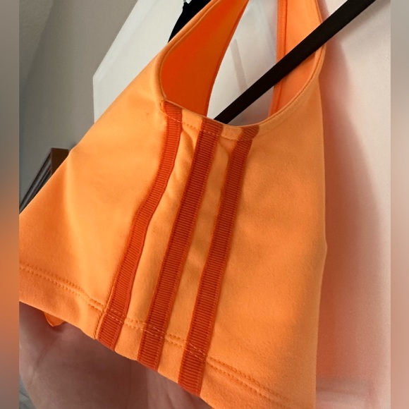 Adidas Originals 3 Stripe Cropped Tank Top Bright Orange US XS - Picture 16 of 16